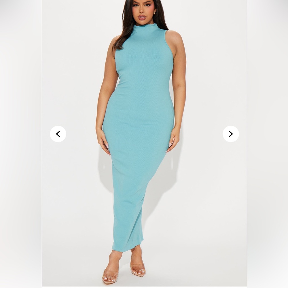 Laila snatched maxi dress teal
